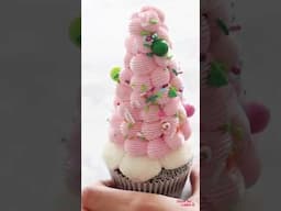 ADORABLE Christmas Tree Cupcakes! #shorts