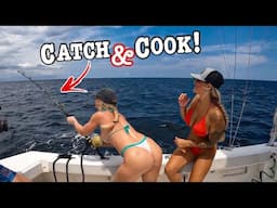 Fishing THE VAST OPEN OCEAN For A TASTY CATCH AND COOK!!! (Delicious!!)