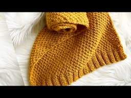 Autumn Beauty Knit scarf, stole, Easy fall knitting pattern for men and women LEFT HANDED TUTORIAL