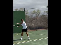 Roger Federer Playing Tennis During Safari in Africa #federer #safari #2024 #legend #africa #travel