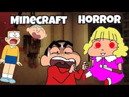 Shinchan & Nobita Got Stuck In Horror Minecraft World 😱 | Horror Doll In Minecraft Survival 😨