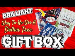 🌟NEW🌟 GENIUS WAY TO USE A CHRISTMAS GIFT BOX!  Dollar Tree DIY!