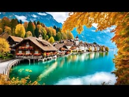 Peaceful Autumn Walk In Swiss Town Interlaken Switzerland 🇨🇭