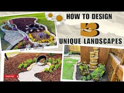 How To Design 3 STUNNING & Unique Landscapes|NO DIGGING REQUIRED 🙌🏾