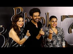 Kartik , Vidya , Madhuri  and Triptii turned up in style at the Bhool Bhulaiyaa 3 success bash.