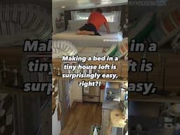 Making a bed in a #tinyhouse loft is easy! #tinyhousenation #tinyhome