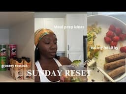 SUNDAY RESET | meal prep ideas, grocery restock, farmers market, caloric deficit