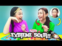 EATING EXTREME SOUR CANDY AND GUMMY FOR A DAY CHALLENGE | Aurea & Alexa