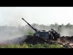 Russian artillery in combat action