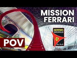 The Worlds Only Dynamic Attractions SFX Coaster! Ferrari World's Mission Ferrari | Front Row POV