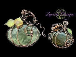 🎃 Wire Wrapped Gemstone Pumpkins Tutorial with Resin Leaves 🎃