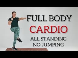 40 MIN STANDING FAT BURNING CARDIO WORKOUT / FULL BODY Fat Burn / No Jumping / Home workout