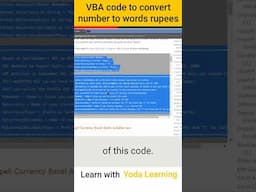 VBA Code To Convert Number To Words Rupees | #VBACode #NumberToWords #RupeesConversion