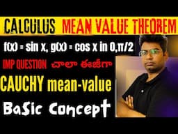 VERIFY CAUCHY MEAN-VALUE f(x) = sin x, g(x) = cos x in the interval 0,π/2| #CAUCHY_MEAN_VALUE