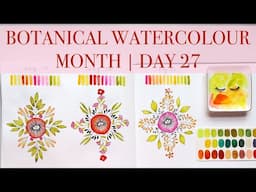 🎉🎉 BOTANICAL Watercolour Month Day 27 | Step by Step Tutorial JUL 2024