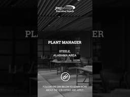 JOB OF THE DAY: Plant Manager in Steele, Alabama  #executivesearch #manufacturing #recruiting