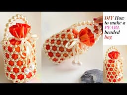 EASY WAY TO MAKE  A  NETTING BEADED BUCKET / HOW TO MAKE A BEADED BAG/ BEADED BAG TUTORIAL