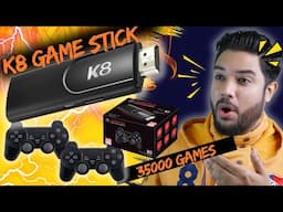 K8 Game Stick Review🎮Best Gadget Exist On Earth🤯35000 Game🕹️39 Console🔥Retro Game Dual Player🎮GTA🔥