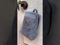 How to sew denim backpack from old jeans #wandeeeadysewing #denimbackpack #diybagkpack