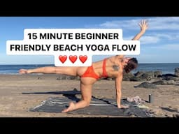 15 Minute Beginner Friendly Beach Yoga Flow | Yoga with Suzie