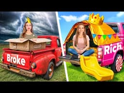 Building Secret Room in a Pickup! Rich vs Broke Teenagers!