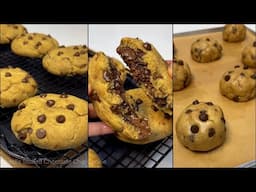 NUTELLA STUFFED CHOCOLATE CHIP COOKIE | No Mixer, Thick Cookie Recipe