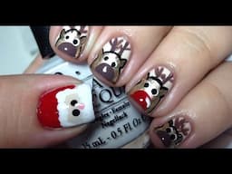 Santa & Reindeer Christmas Nails Tutorial