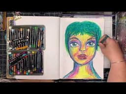 Using scribble sticks to draw funky faces!