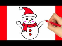 How to Draw a Snowman Step by Step| Snowman Drawing