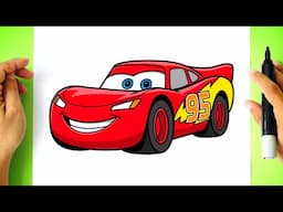 How to DRAW LIGHTNING MCQUEEN - Cars