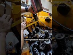 Removing CAT head bolts the easy way! #diesel #turbo #marine #cat #catpower