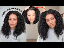 It's giving!! Summer ready-to-go CURLY WIG + 20 second GLUELESS install!! ⏰ Ft. Wiggins Hair