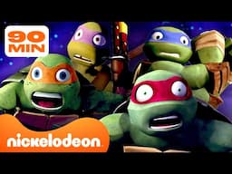 TMNT | ¡90 MINUTOS de los momentos más dramáticos de las Tortugas Ninja! 😲 | Nickelodeon en Español