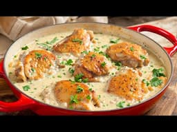 My husband's favorite recipe! An incredibly delicious recipe for chicken thighs with sauce!