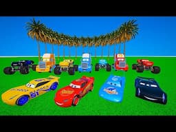 Epic Descent Challenge Cars: Monster Truck McQueen The King Cruz Ramirez Jackson Storm & Mack Trucks