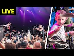 6 yr old Drummer - Poison & Guns N Roses - LIVE