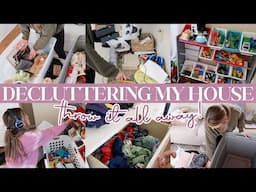 DECLUTTERING MY ENTIRE HOUSE! decluttering, organizing and cleaning | whole house declutter 2024