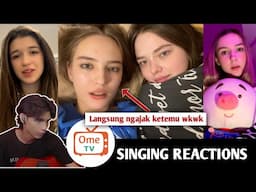 Reaksi Wanita dari Manca Negara dinyanyiin Cowok Indonesia pake bahasa nya | SINGING REACTIONS OmeTV