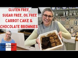 Gluten Free, Sugar Free, Oil Free Carrot Cake & Chocolate Brownies #frugal #treats #food