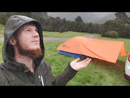 Camping Solo in Nonstop Rain (+ steak dinner and raging river)