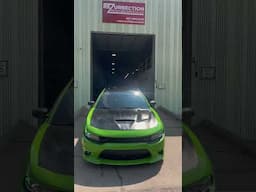 Lime Green Scat Pack straight out of the Garage‼️ #rezmycar #viral #scatpack #autodetailing