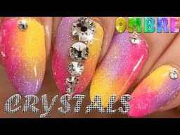 Spring / Summer ombre Swarovski crystals mani