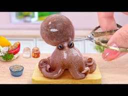 🌋 Stuck in A Volcano Eruption 🗿 Best Miniature Fried Calamari Octopus Karaage 🐙 Tina Mini Cooking