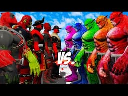 TEAM DEADPOOL VS TEAM ABOMINATION COLOR - EPIC SUPERHEROES WAR