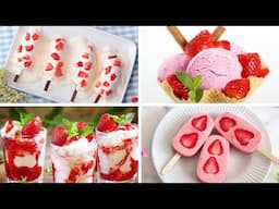 Satisfying Relaxing Video|🍓🍧🧁🍰Strawberry yogurt ice cream recipe|Asmr|Tiktok