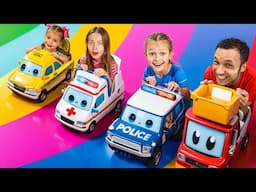 Family rides on colorful truck | Kids Songs And Nursery Rhymes | Maya Mary Mia