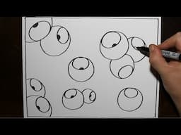 3D Balls and Ribbons Abstract Pattern | Awesome Line Illusion Drawing