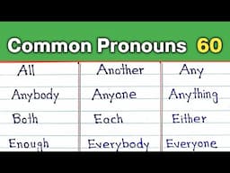 60 Common Pronouns in English || Pronoun list || Parts of speech