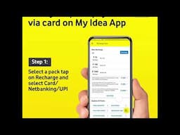 Recharge with debit card via My Idea App