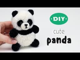 🐼 Diy Cute Panda Yarn Pom Pom 🧶 How to make Panda out of Yarn 🐼